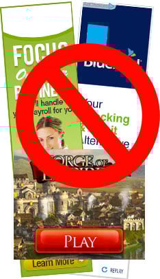 Remove ads from game pages